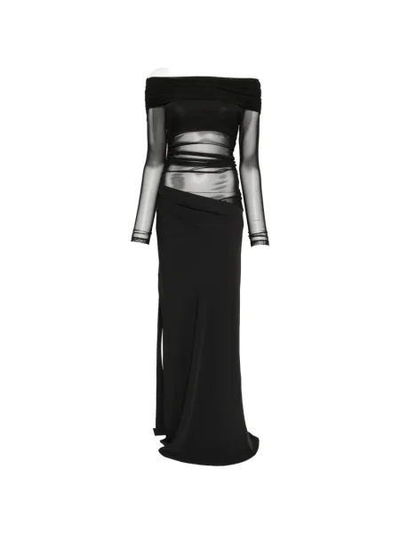 Odgovarati haljina Eleh s draperijom crna