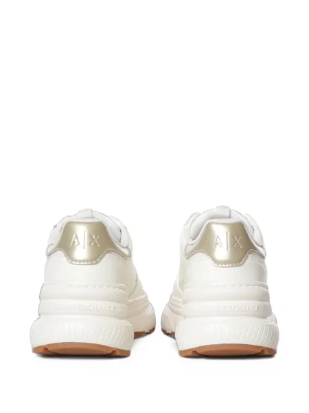 Sneakerși Armani Exchange chunky cu autograf alb
