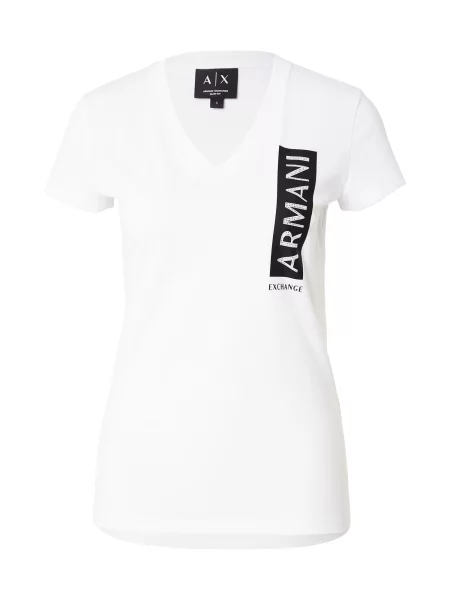 ARMANI EXCHANGE Tricou negru alb
