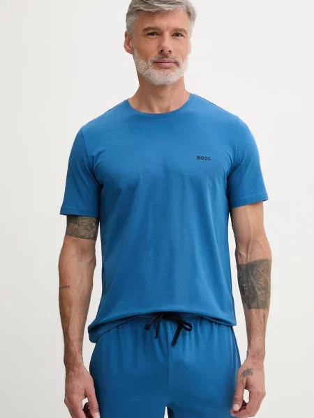 BOSS lounge t-shirt ανδρικό με ελαστάν Mix&Match T-Shirt R μπλε
