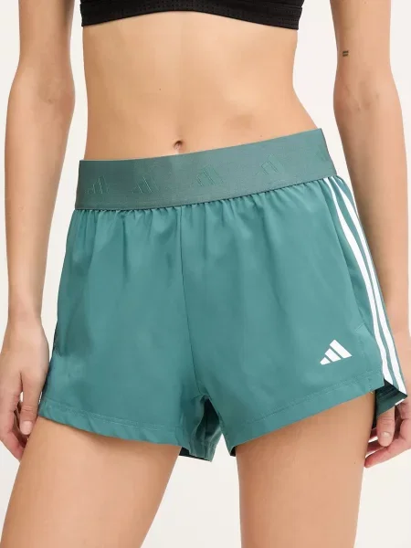 Kratke hlače za trening adidas Performance HYGLM s tiskom visoki struk zelena