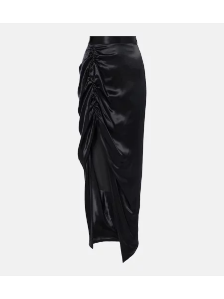 Fustă midi Vivienne Westwood din satin până la genunchi negru