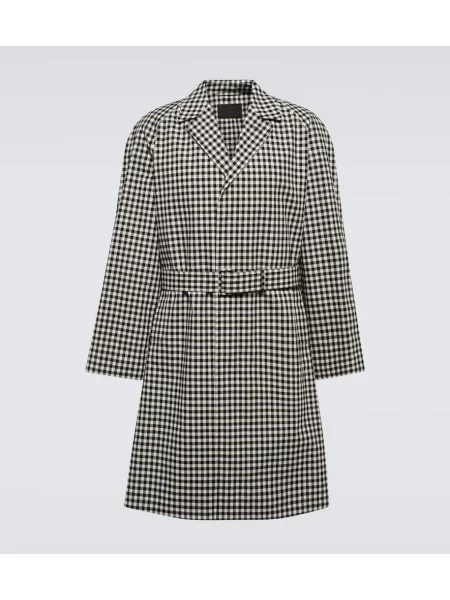 Trenci Prada în carouri alb