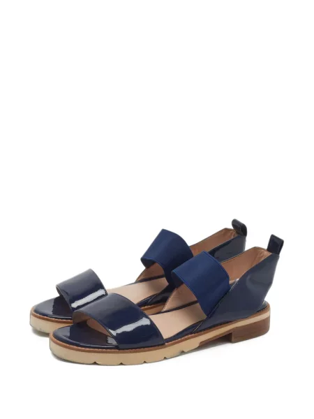 Sandale Stuart Weitzman din piele de lac slingback albastru
