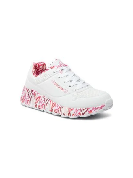 Sneakers Skechers Uno Lite Lovely Luv alb