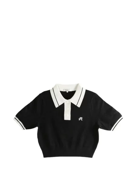 Gulerat golf top Malbon Golf scurt negru