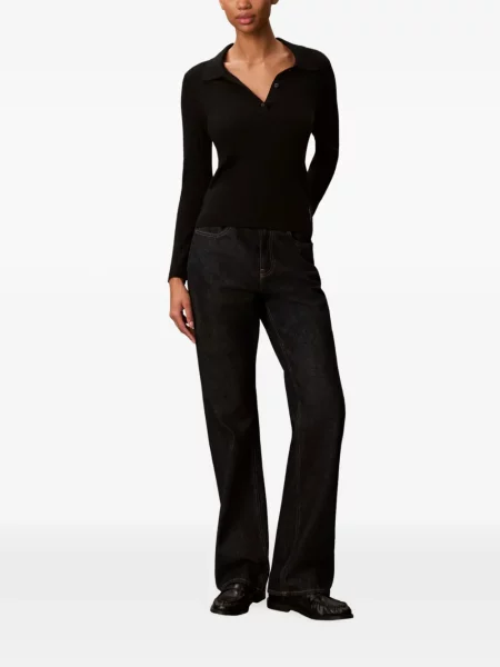 Gulerat tricou polo Calvin Klein negru