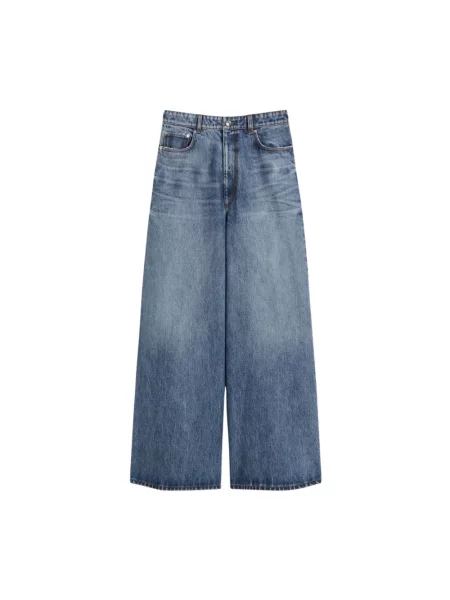 Szerokie jeansy Sportmax niebieskie