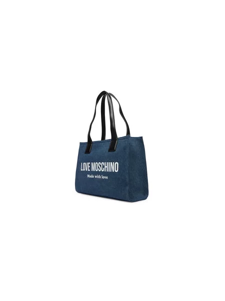 LOVE MOSCHINO Ročna torba Modra bela