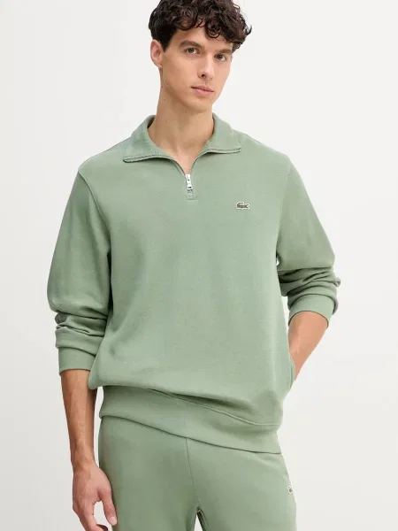 Lacoste sweter z półgolfem zielony