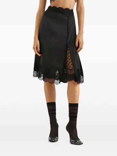 Fustă Dolce & Gabbana din satin negru