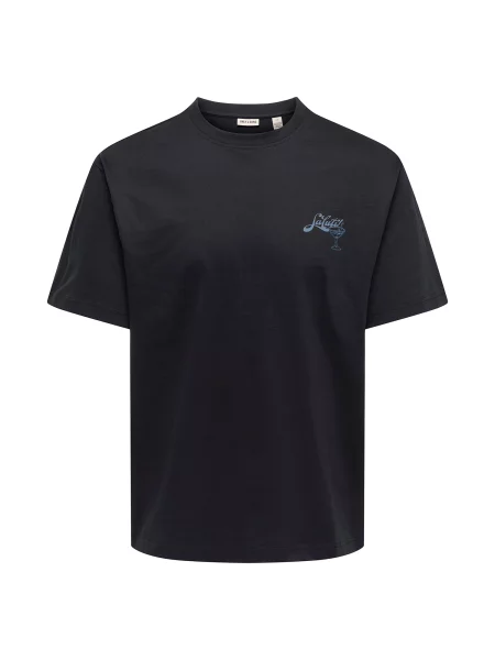 Only & Sons Tricou ONSFRED BELLISSIMA albastru porumbel negru
