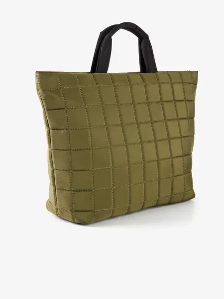 Pikowana torba shopper zielona