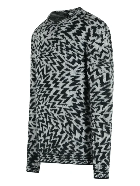 Пуловер Laneus с абстрактен десен с кръгло деколте сиво