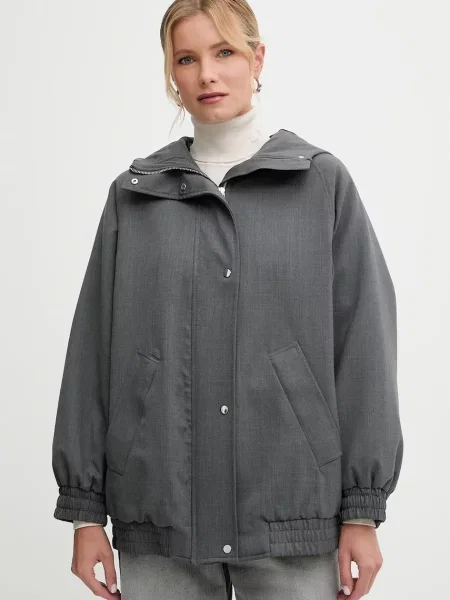 MAX&Co. jachetă din amestec de lână de iarnă gri