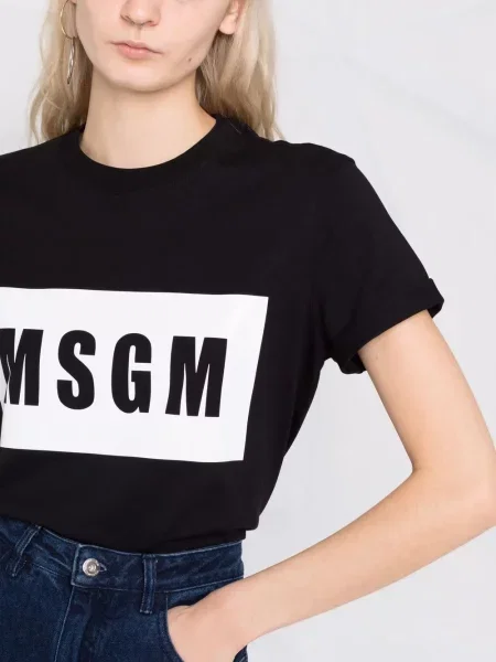 Koszulka Msgm z nadrukiem czarna