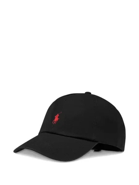 Siuvinėtas kepurė su snapeliu Polo Ralph Lauren juoda