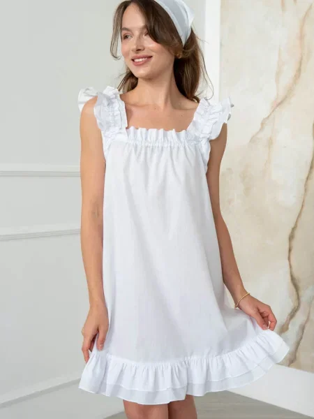 Короткая ночнушка біла