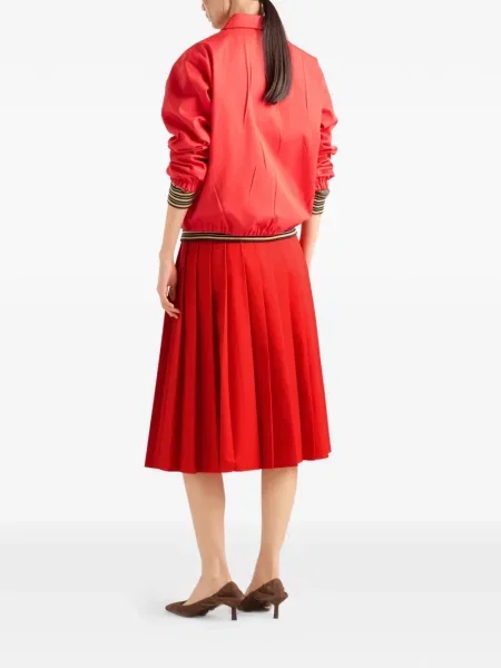 Fusta plisata Prada plisată până la genunchi roșu