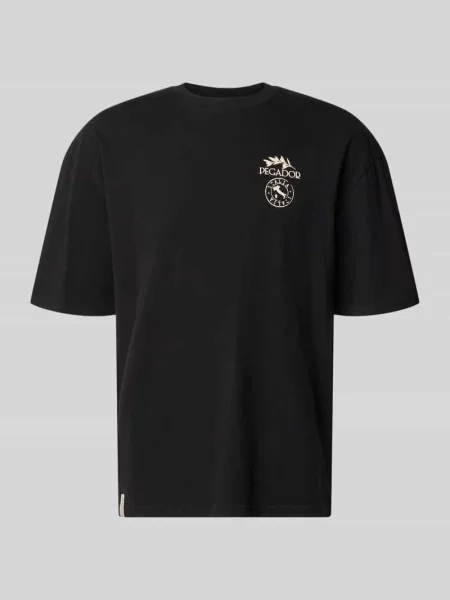 Oversized t-shirt z tylnym nadrukiem model Pedroche' Pegador czarna