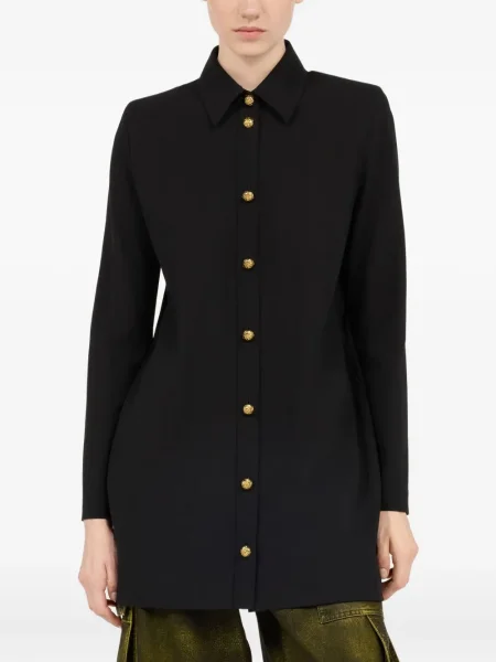 Rochie tip cămașă Roberto Cavalli de costum negru