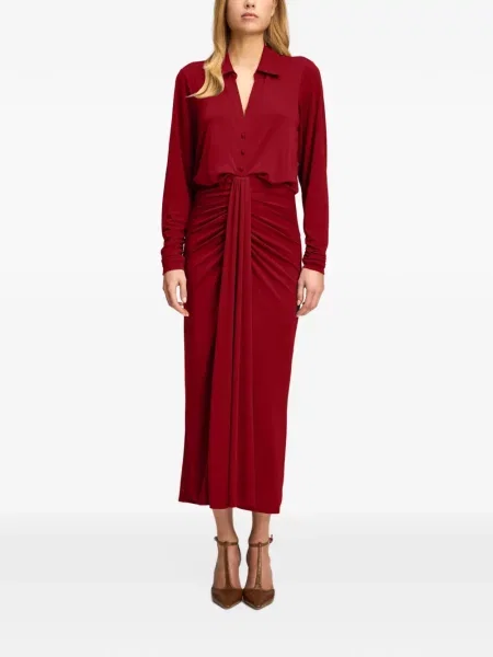 Rochie midi Cinq A Sept cu volane roșu