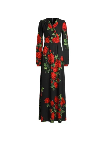 Rochie maxi Dolce & Gabbana cu imagine negru