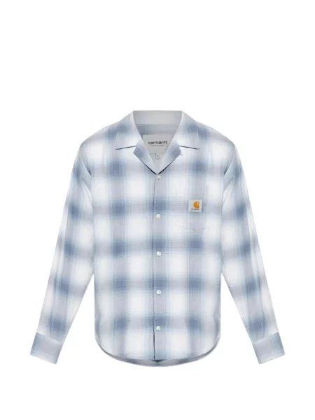 Cămașă Carhartt Wip în carouri cu imagine albastru