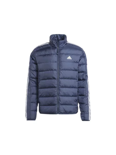 Geacă cu puf Adidas cu dungi albastru