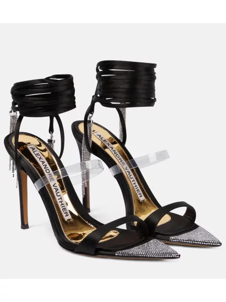 Sandały Alexandre Vauthier z kryształkami czarne