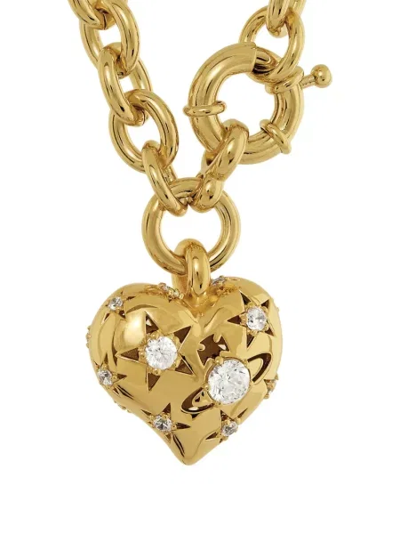 Colier Vivienne Westwood cu motiv cu inimi auriu
