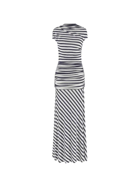 Maxi rochie maxi Self-portrait drapată de costum alb