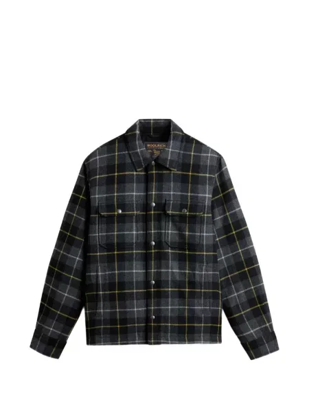 Geacă cămașă Woolrich în carouri negru