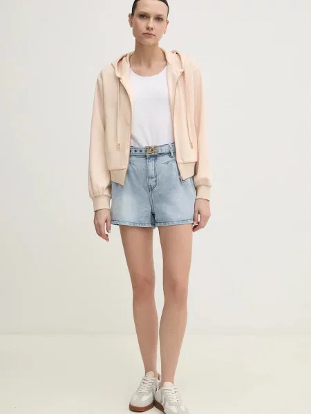 Кофта Gaudi з капюшоном однотонна бежевий