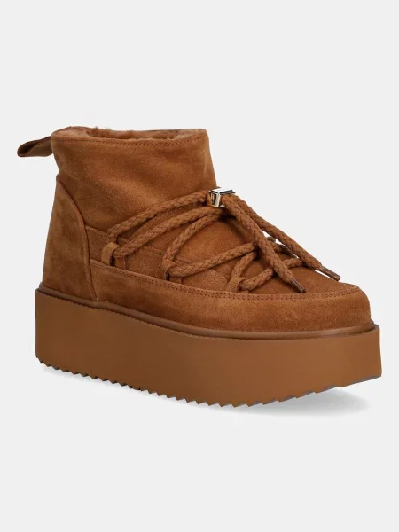 Велурени апрески Inuikii Classic Low Platform жълто кафяво