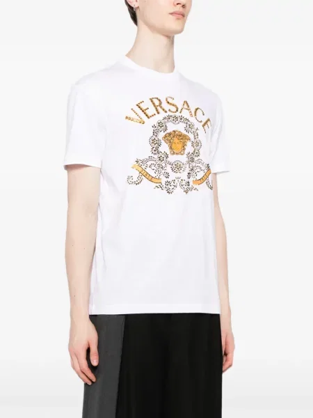 Tricou Versace cu broderie alb