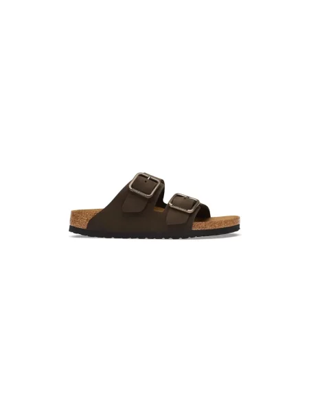 Birkenstock klapki nubukowe Arizona Wire Buckle Nubuck Leather brązowe