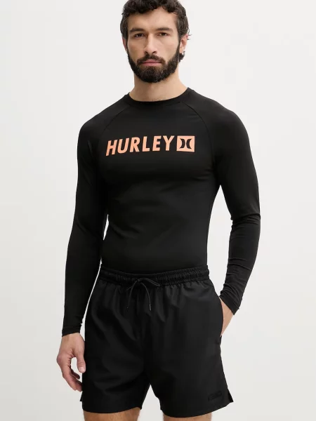 Tricou cu mânecă lungă Hurley negru
