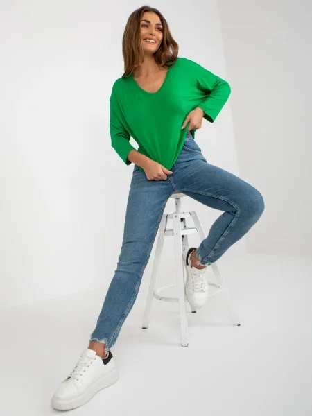 Bluză Fashionhunters verde