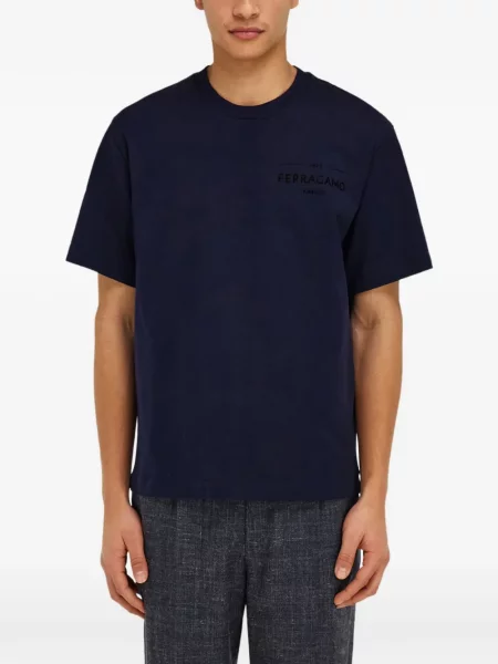 Tricou Ferragamo cu autograf albastru