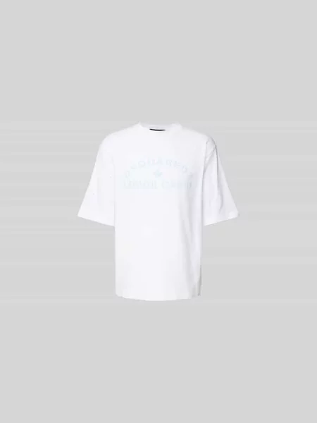 T-shirt o luźnym kroju z czystej bawełny Dsquared2 biała