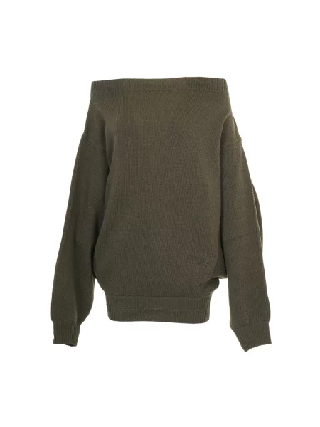 Sukienka mini Mm6 Maison Margiela wełniana zielona