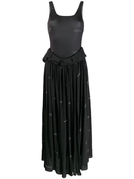 Rochie maxi Natasha Zinko cu imagine de costum negru