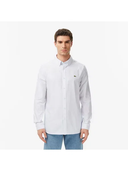 Lacoste Koszula Button-Down Slim Fit Jasnoniebieska niebieski