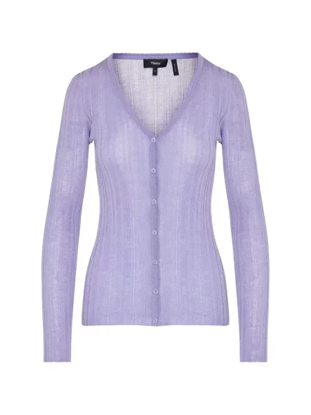 Cardigan Theory tricotate cu decolteu în V violet