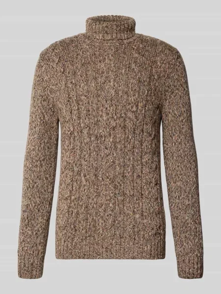 Sweter z golfem o kroju regular fit z prążkowanymi wykończeniami Ragman