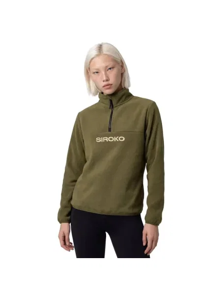 Bluza z grubego polaru Sporty zimowe Siroko Shadow-W Green zielona
