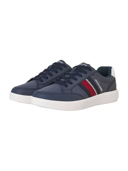 JACK & JONES Nízke tenisky JFWJOHNSON námornícka modrá / tmavočervená biela