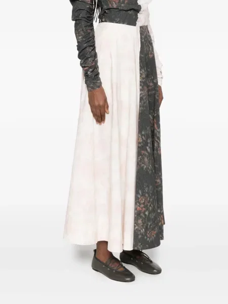 Fustă Ganni cu model floral cu imagine alb