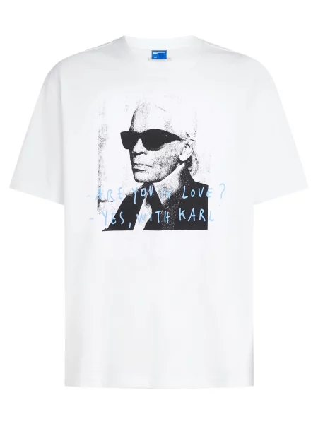 KARL LAGERFELD JEANS Tricou KLJ X Pietro Terzini albastru deschis / negru alb